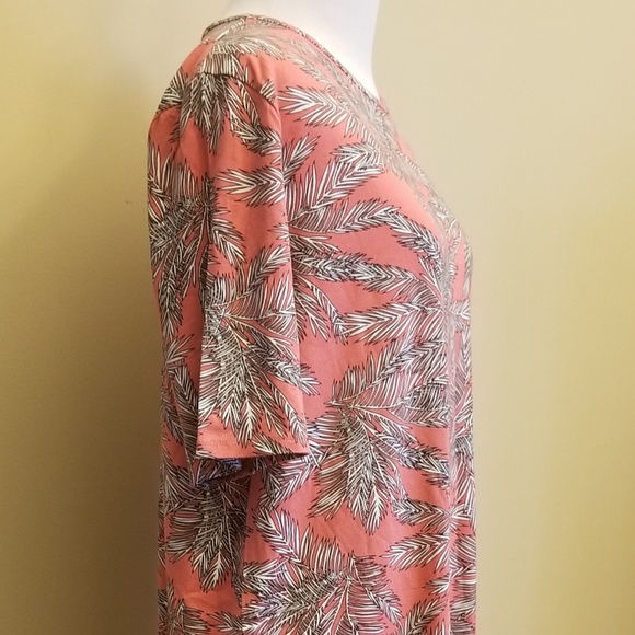 Tropical Coral Short Sleeve T-shirt Dress Large - Picture 4 of 7